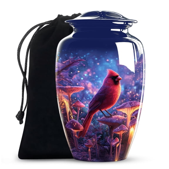 Cardinal Urns For Human Ashes - Large Decorative Urn Ashes For Men - Bird Urns For Adult Male Dad - Memorial Urns For Human Adult Female Mom (Size:- 10 inch)