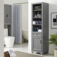 thumbnail image 2 of Pemberly Row Armoire Classique Moderne en Bois et Lin, Gris Vintage, 2 of 12