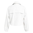 thumbnail image 3 of Womens Cropped Jacket Zip Up Lightweight Bomber Jacket Utility Anorak Coat With Pockets (White XXL), 3 of 5