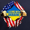 thumbnail image 3 of CafePress - I Stand With Ukraine Support Ukraine Flag T Shirt - Women's V-Neck Dark T-Shirt, 3 of 4