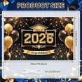 thumbnail image 2 of Gold & Black Class of 2026 Banner Graduation Backdrop Glitter Graduation Display for High School Graduation Party College Graduation Ceremony Photo Shoot, 2 of 3
