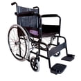 thumbnail image 1 of Silla De Ruedas Descansapies Desmontables Respaldo Plegable Negro, 1 of 4