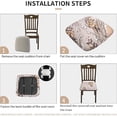 thumbnail image 7 of Whihome 2 Pack Seat Covers for Dining Room Chairs, Stretch Printed Chair Covers with Ties, Upholstered Chair Protector Seat Cushion Slipcovers, 7 of 7