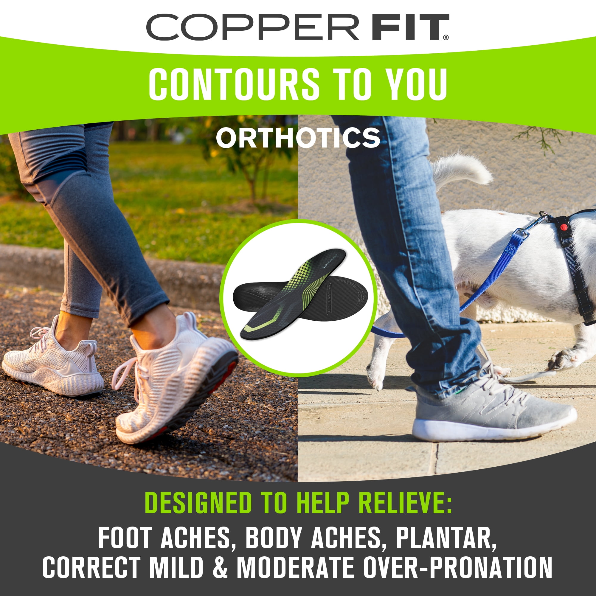 Copper Fit Orthotics Womens Insoles, Contours to You, Medium, 9.5 - 11