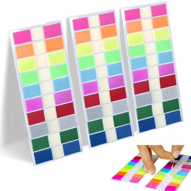 Repositionable Page Markers, Wide Applications Fluorescent Translucent Sticky Tabs, High Quality Index Tab Stickers for Notebooks, Versatile Design for Task Planning (400 PCS, 10 colors)