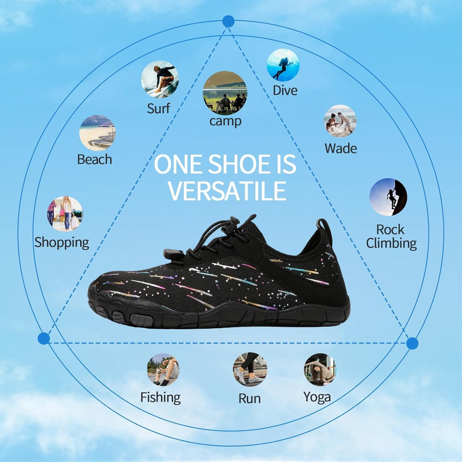 Meteor Barefoot Hiking Shoes for Women Men, Wide Toe Box, Breathable & Non-Slip Athletic Water Shoes for Trail, River, and Outdoor Adventure