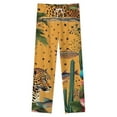 thumbnail image 4 of Tropical Jungle Leopard Vibrant Scene Winter Female Pants Flannel High Waist Women Pants Lady Warm Straight Leg Plush Trousers, 4 of 7