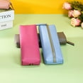 thumbnail image 3 of Genuine leather pen case, Cowhide pencil pouch with zipper, Soft black pen bag for adults., 3 of 7