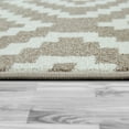 thumbnail image 3 of Modern Low-Pile Rug Geometric Moroccan Design in Pastel Colors in Beige - 3'11" x 5'7" (4'x6'), 3 of 5