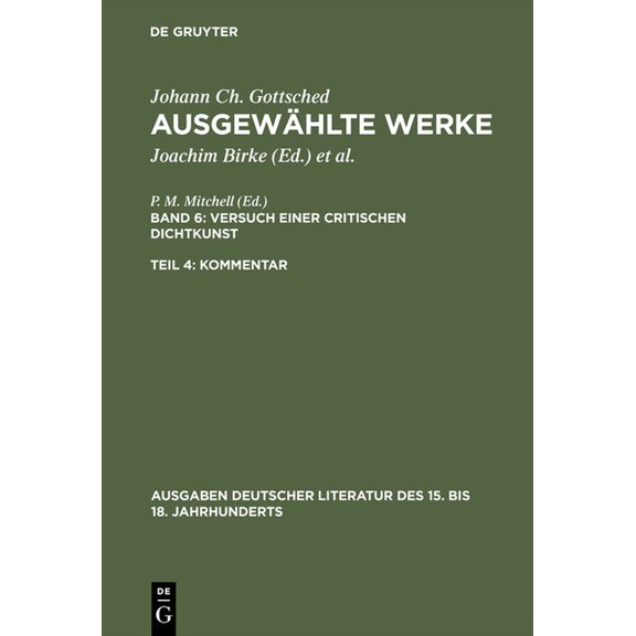 Ausgewählte Werke, Bd 6/Tl 4, Kommentar, (Hardcover)