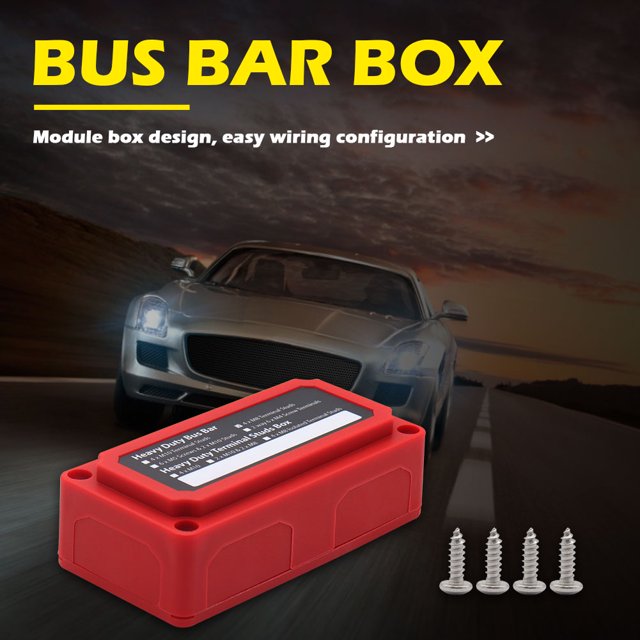 DC 48V 300A 4 Terminal Stud Bus-Bar Caja Bloque de distribución de energía Organizador de cables Tmvgtek Autopartes