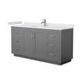 thumbnail image 7 of Wyndham Collection Miranda 66" Wood Single Bathroom Vanity in Gray/Nickel, 7 of 7
