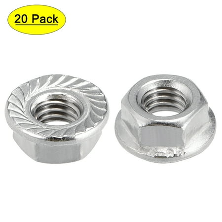 

M6 Serrated Flange Hex Lock Nuts 316 Stainless Steel 20 Pcs