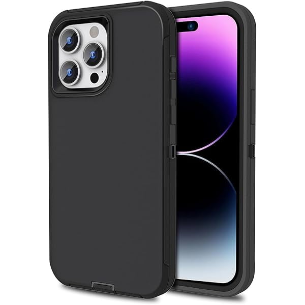 wonima11 for iPhone 15 Pro Max Case, Dual Layer Shockproof Full Body Cover for Men & Women Military Grade Drop Protection Heavy Duty Protective Phone Case for Apple Phone 15ProMax 6.7 inch (Black)