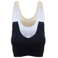 thumbnail image 6 of 3PCs Women Plus Size Sport Bras Seamless Breathable Underwear Wireless Racerback Bralettes Vest Sport Underwear Top, Multicolor, M-3XL, 6 of 7