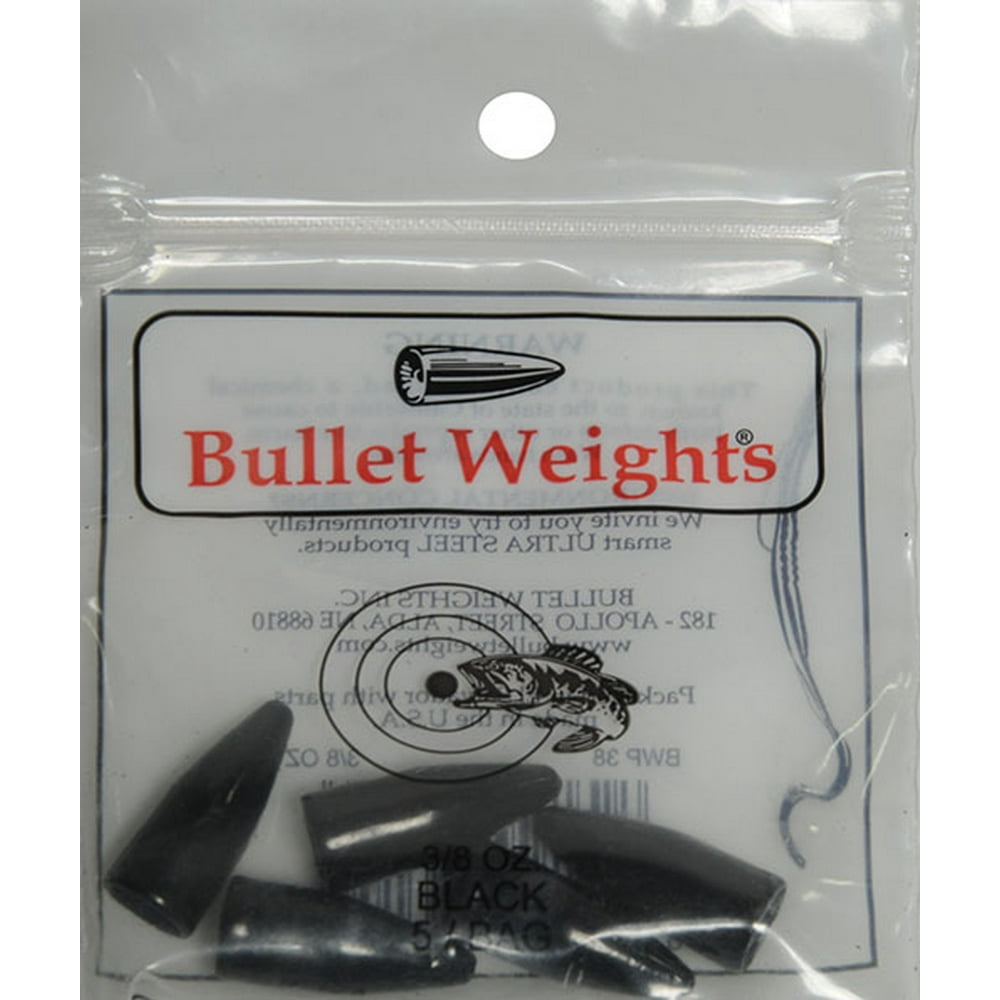 Bullet Weights® BWP38 BLK36 Lead Bullet Weight Black Size 3/8 oz