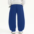 thumbnail image 5 of CPNG Girls and Boys Sweatpants Solid Color Elastic High Waist Wide Leg Sweat Pants Soft Daily Wear Casual Baggy Streetwear Pants, 5 of 5