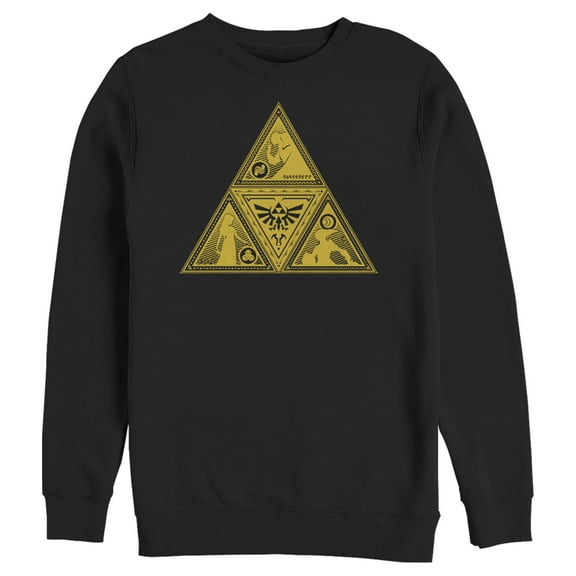 Men's Nintendo Legend of Zelda Triforce Silhouette Sweatshirt Black Medium