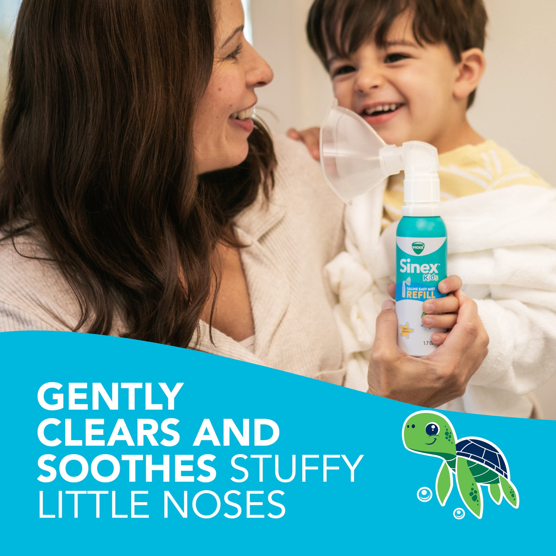 (2 pack) Vicks Sinex Kids Saline Easy Mist, Gentle Congestion Relief, Drug-Free, 1.7 oz