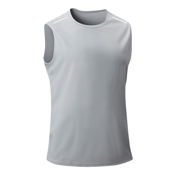 Gibobby Men Tank Tops 1 Pack Men's Athletic Compression Shirts Sleeveless Workout Tank Top Sports Base Layer Running Basketball(S,Light Gray)