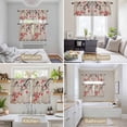 thumbnail image 6 of Vintage Red Floral Kitchen Curtains Sets for Windows 24 Inch Length, Farmhouse Birds Botanical Rod Pocket Window Treatments Tier Curtains and Valances Set for Bedroom/Bathroom, 6 of 8