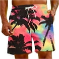 thumbnail image 2 of Up to 65% off Pitauce Plus Size Swim Trunks for Men Hawaiian Tropical Print Breathable Quick Dry Board Shorts Elastic Waist Drawstring Swim Shorts with Pocket, 2 of 7