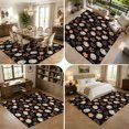 thumbnail image 2 of Area Rugs 5'x7', White Pumpkins Fall Carpet Runner Indoor Outdoor Rugs Home Decor Aesthetic, Thanksgiving Maple Leaves Black Non Slip Mats Washable Accent Rug for Living Room Bedroom, 2 of 5