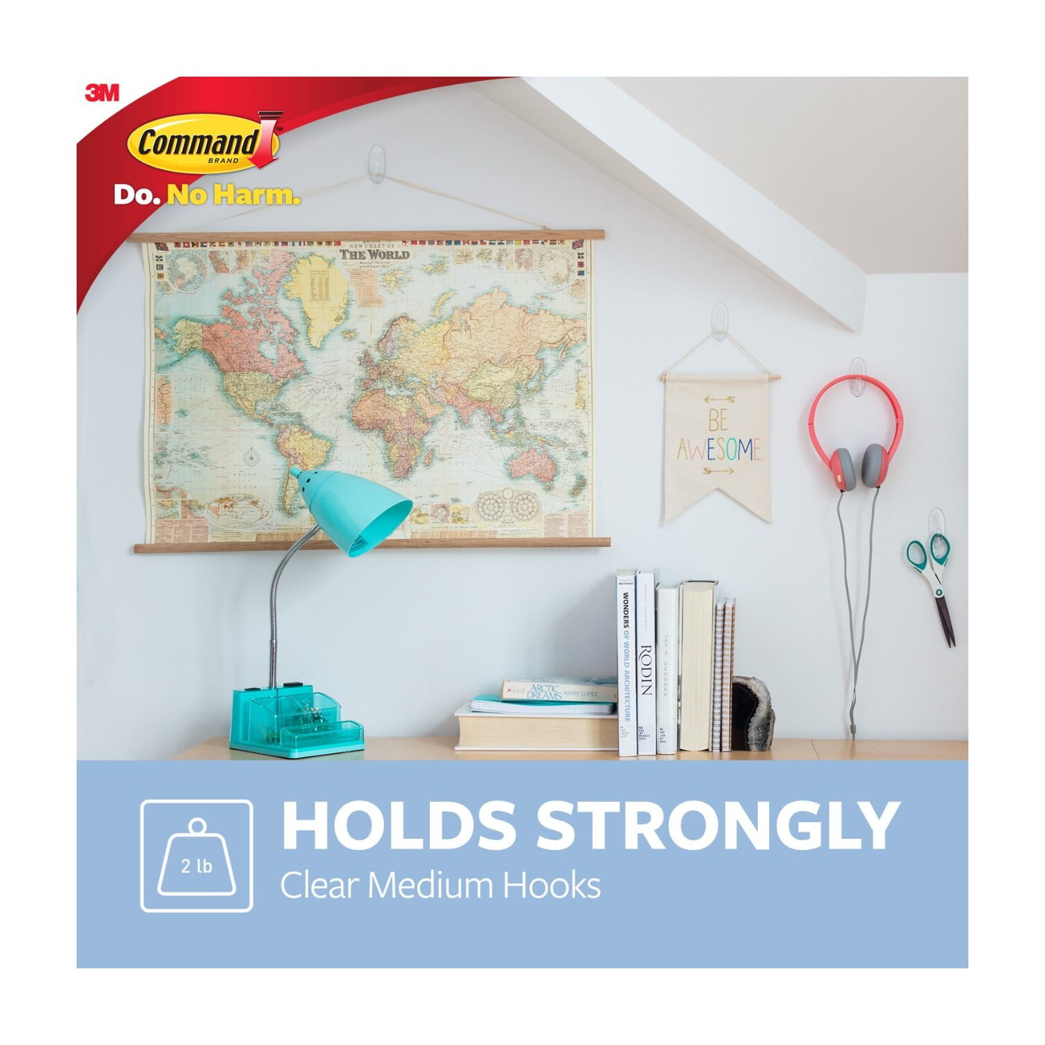 Command Medium Clear Replacement Strips for Wall Hooks, 12 Strips, Damage-Free Hanging