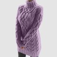 thumbnail image 2 of FEIFLY Women Long Sleeve Turtleneck Winter High Waist Slim Sweater Dress Pullover Jumper Leisure Female Knitwear, 2 of 5