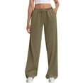 thumbnail image 4 of Ashirexll Wide Leg Pants Winter Women Pants Solid Color Casual High Waist Wide Leg Straight Loose Sweatpants, 4 of 4