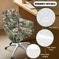 thumbnail image 5 of Whosucclay Forest Camo Hunting Print Stretch Curved Back Dining Chair Covers, Swivel Armchair Protector, Vanity Office Desk Chairs Cover, Leisure Arm Chair Sliopcover with Arms for Dining Room, 5 of 7