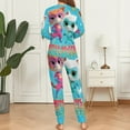 thumbnail image 5 of Super Kitties Women's Pajama Sets Long Sleeve Pajamas Top And Pants Sleepwear Nightwear Soft Pjs Lounge Sets, 5 of 8