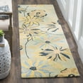 thumbnail image 3 of SAFAVIEH Blossom Jaslyn Floral Wool Area Rug, Light Blue/Multi, 6' x 6' Square, 3 of 10