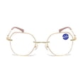 thumbnail image 5 of GJX Women’S Fashion Blue Light Blocking Oversized Reading Glasses +1.5,Metal Gold Rimless Readers 1.50, 5 of 8