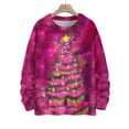 thumbnail image 4 of CaComMARK PI Christmas Sweater Women Christmas Tree Casual Knitted Tops Round Neck Long Sleeve Pullover Multicolor 14(3XL), 4 of 5