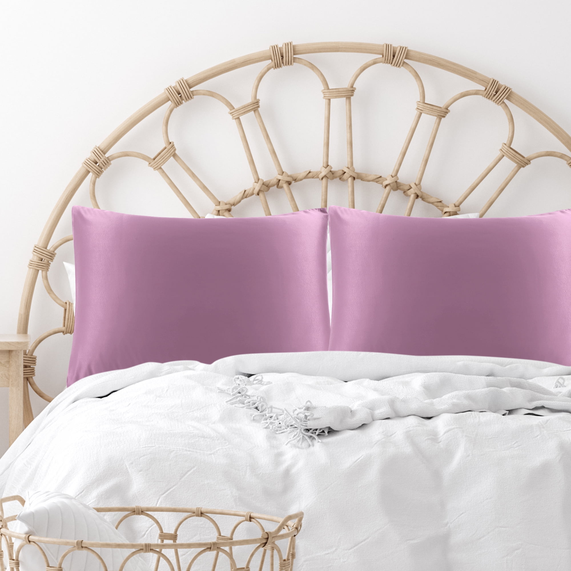 Unique Bargains 4 Pack Satin Pillowcases for Hair and Skin, Mauve King