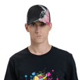 thumbnail image 4 of Balery Pink White Ocean Waves Gorra de béisbol de tamaño ajustable para correr, entrenar y actividades al aire libre. Gorra de papá para todas las estaciones., 4 of 6