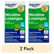 (2 pack) Equate Mini Nicotine Polacrilex Lozenges, Stop Smoking Aid, 2 mg, Mint Flavor, 27 Count, Compare to Nicorette® Mini Lozenge Active Ingredient