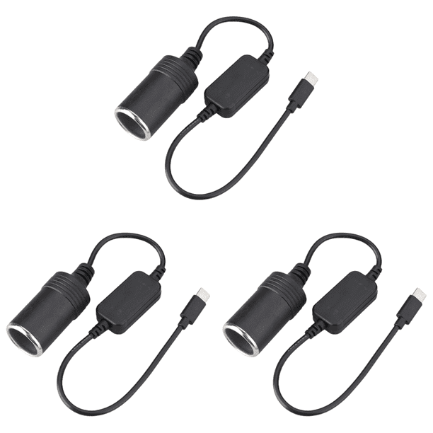 Adaptador Conector Enchufe para Coche USB 5V A 12V Cable Alimentación Encendedor Cigarrillos