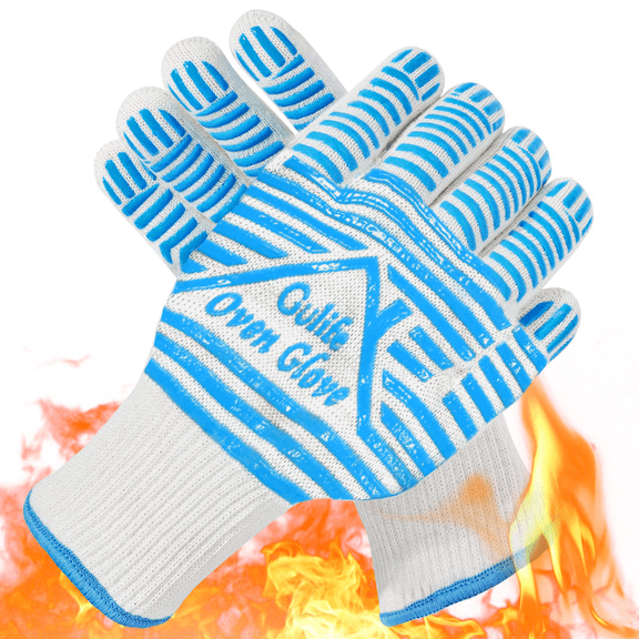 BBQ Grilling Gloves, Heat Resistant 932°F Grilling Gloves Resistance, Silicone Non-Slip Oven Mitts Household Gift Perfect For Indoor Outdoor Kitchen Grilling