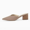 thumbnail image 2 of Women's pointed V-shaped cutting mule thick block high heels fashionable office slippers, 2 of 5