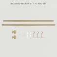 thumbnail image 6 of Exclusive Home Peony 1" Curtain Rod and Coordinating Finial Set, Gold, Adjustable 36"-72", 6 of 8