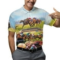 thumbnail image 5 of Kentucky Derby Horse Racing Polo Shirts for Men Golf Shirts Horse Gifts Mens Polo Shirts Short Sleeve Button Up Shirt Men, 5 of 7