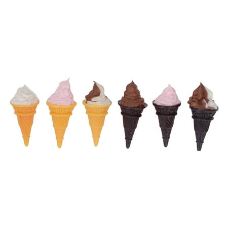 Dollhouse Miniatures Colorful Soft Serve Chocolate Chip Sorbet Cone Ice  Cream and Plastic Bowl Sweets Dessert Decorating [Color Optional]