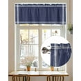 thumbnail image 7 of Dark Blue Valances for Windows Solid Color Valance Rod Pocket Light Filtering Short Window Treatments Curtains for Kitchen Bathroom Living Room Bedroom, 1 Panel, 42 x 18 Inch, 7 of 7