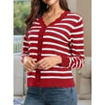 thumbnail image 3 of Women Cardigan Sweaters Long Sleeve Casual Light-Weight Button Down V-Neck Fall Sweater Red  XXL, 3 of 7