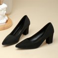 thumbnail image 5 of Win s Way Women's Suede Pointed Toe Heel Pumps Dressy Comfort Versatile Work High Heels, 5 of 9