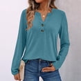 thumbnail image 4 of yueewhu Long Sleeve Shirts for Women 2026 Fall Outfits V Neck Dressy Casual Tops Trendy Blouses Cute T-Shirts Fashion Clothes (Mint Green, XXL), 4 of 9