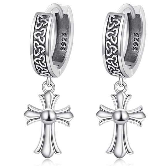 925 Sterling Silver Celtic Knot Cross Dangle Earrings Celtic Cross Jewelry Gifts