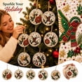 thumbnail image 5 of 6PCS Christmas Ornaments DIY Pearl Diamond Painting Kit, Rhinestone Art, Hemp Rope Included, Holiday Tree Decor, 6 Festive Designs, Pendant Style, 5 of 9